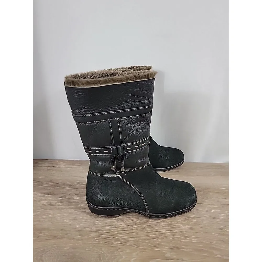 Blondo Black Suede Shearling Mouton Fur Waterproof‎ Boots US 7M #1232-41
